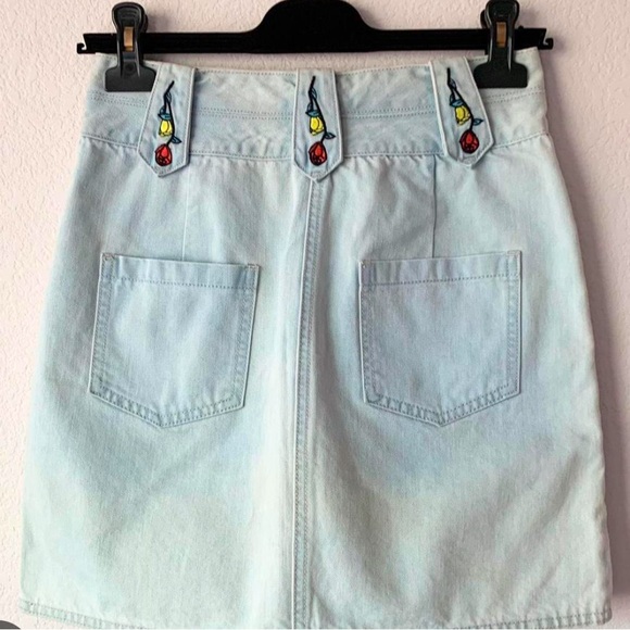 Rachel Antonoff Light Blue Denim Jean Skirt - Picture 2 of 3